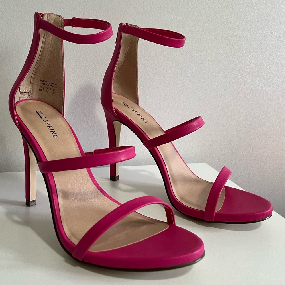 Call It Spring Pink Strap Sandal with Stiletto Design